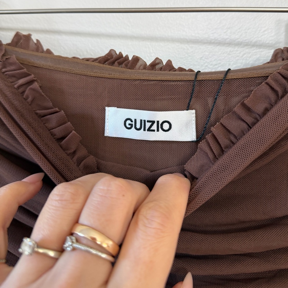 GUIZIO Lyla Twist Dress in Brown - Picture 4 of 8